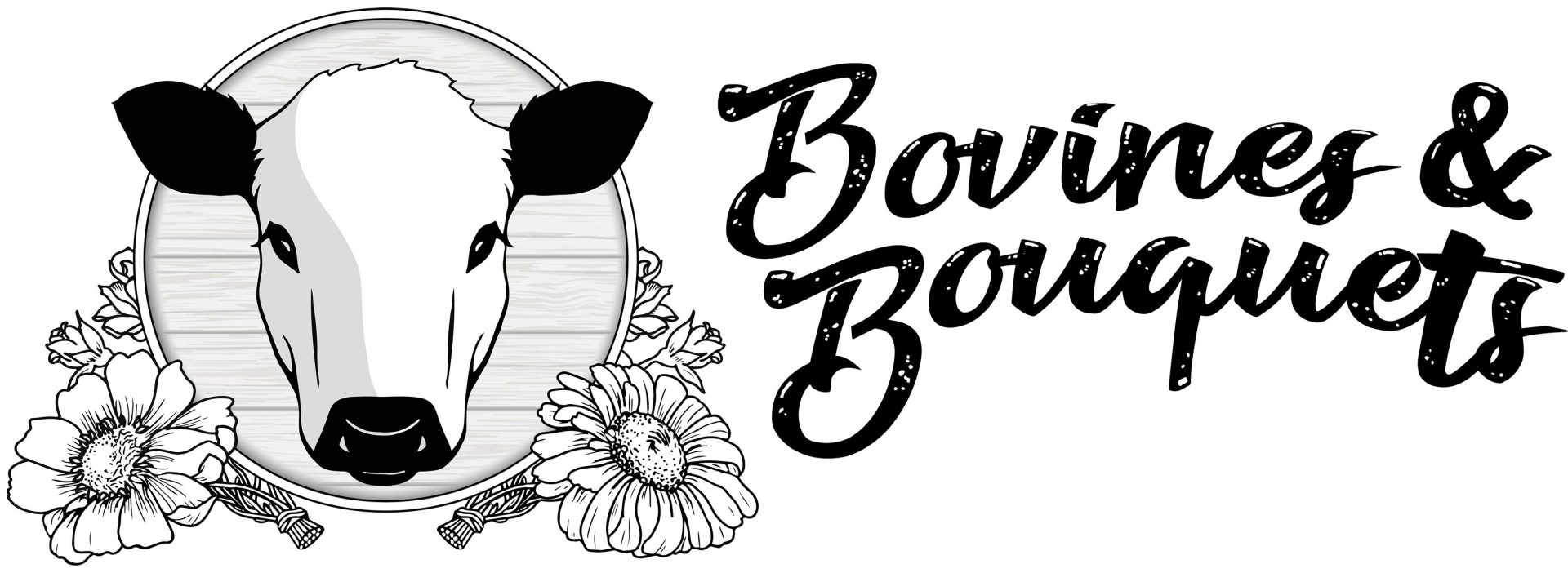 Bovines and Bouquets Banner Logo Gibson GA